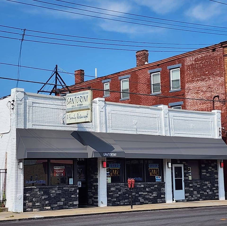 Santorini Restaurant storefront on Harrison Avenue in Cheviot